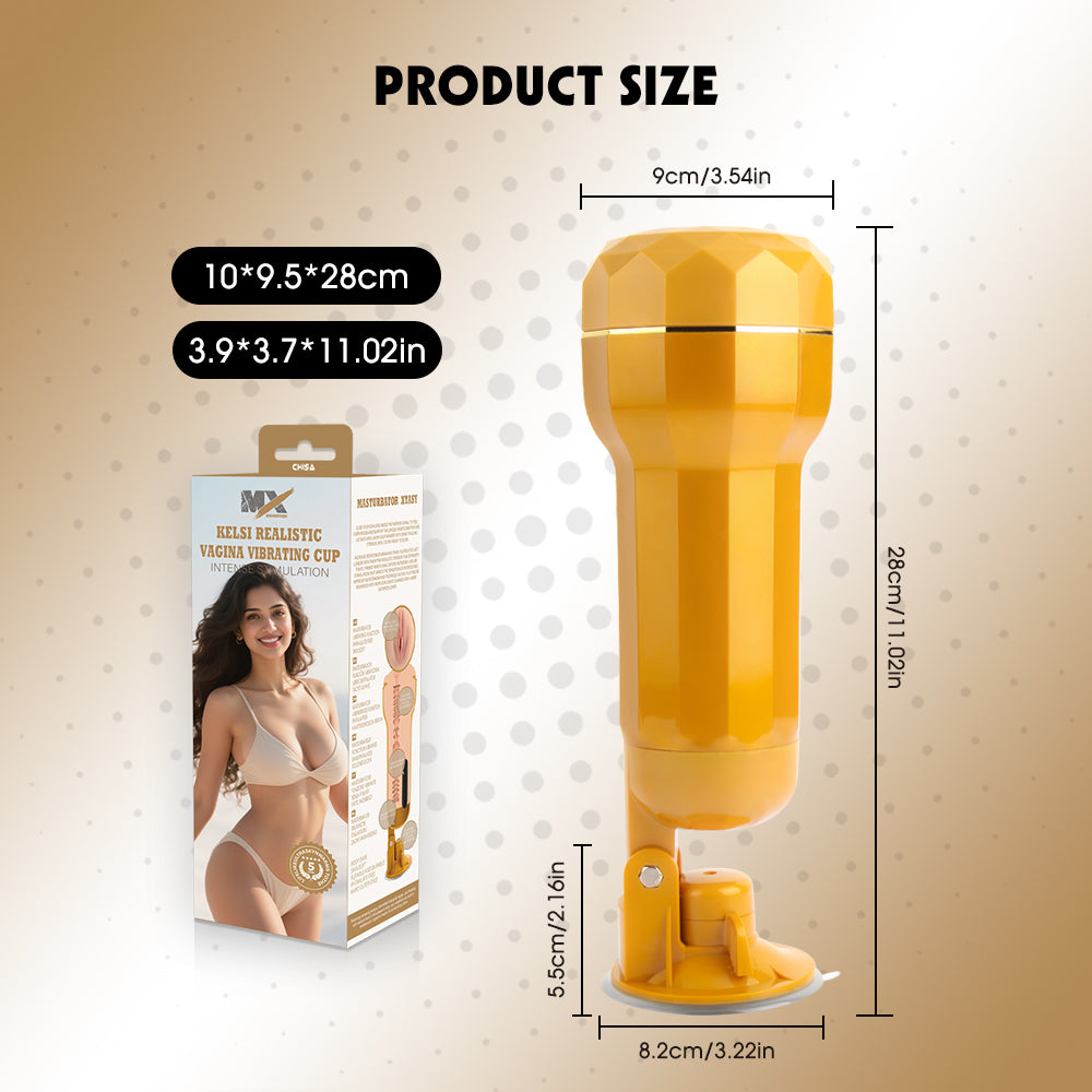Chisa Kelsi Vibrating Realistic Vagina Cup - - Masturbators and Strokers