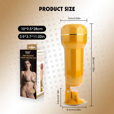 Chisa Tara Realistic Vagina Vibrating Cup - Masturbators and Strokers