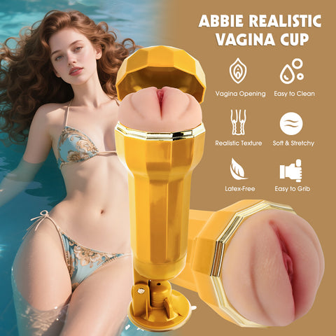 Chisa Abbie Realistic Vagina Vibrating Cup - Masturbators and Strokers