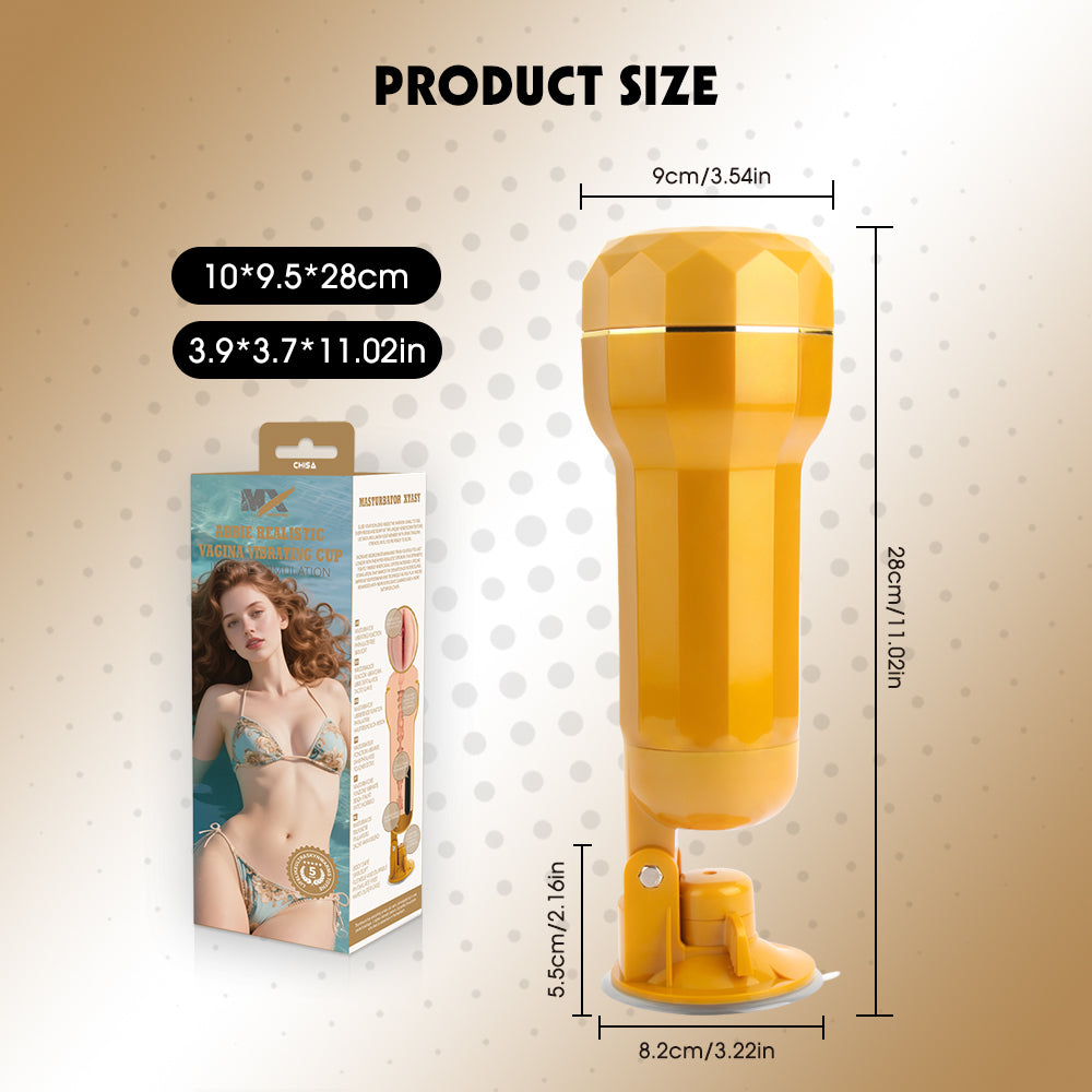 Chisa Abbie Realistic Vagina Vibrating Cup - - Masturbators and Strokers