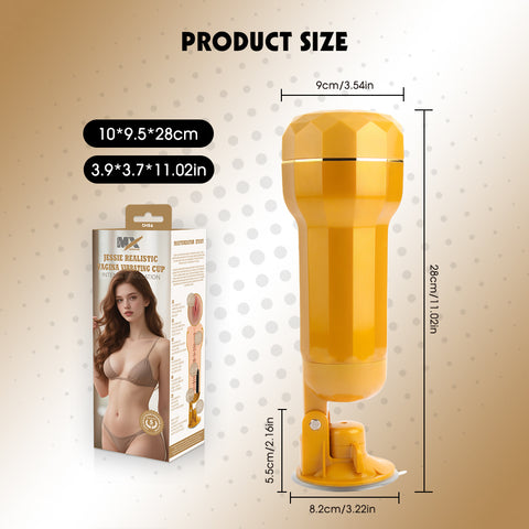 Chisa Jessie Realistic Vibrating Vagina Cup - Masturbators and Strokers