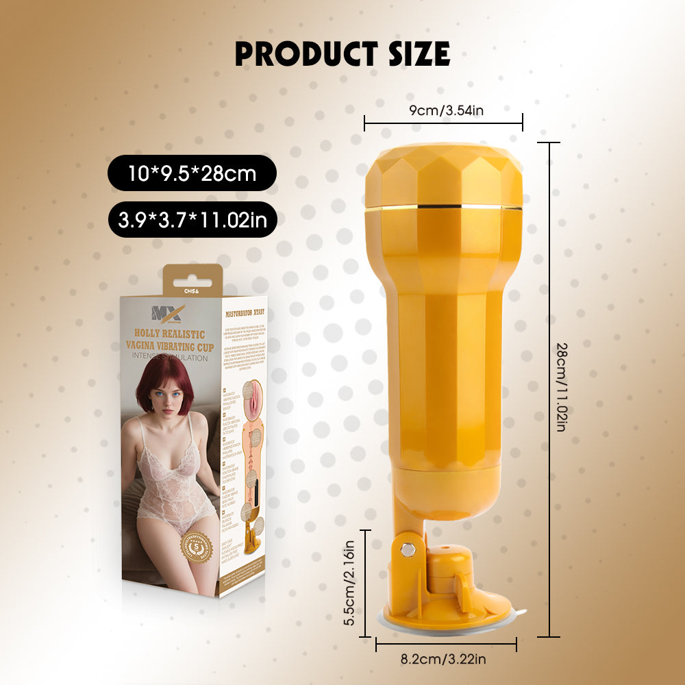 Chisa Holly Realistic Vagina Vibrating Cup - - Masturbators and Strokers