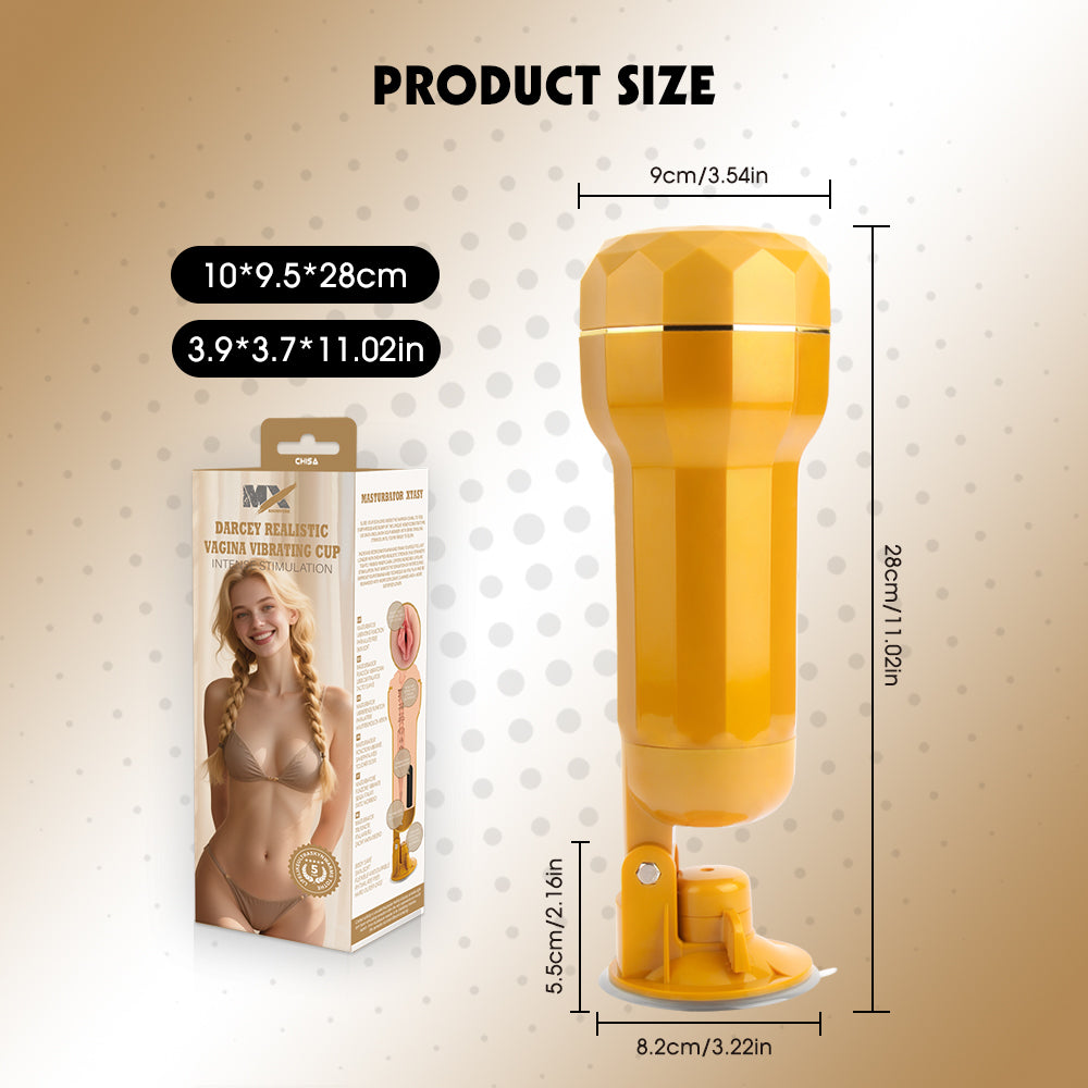 Chisa Darcey Realistic Vagina Vibrating Cup - - Masturbators and Strokers
