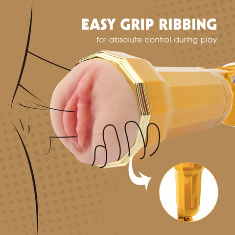 Chisa Carina Realistic Vagina Vibrating Cup - Masturbators and Strokers