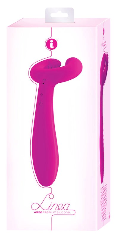 Icon Brands Linea Versa Rechargeable Pink Vibrator with Multiple Patterns - - Rabbit Vibrators