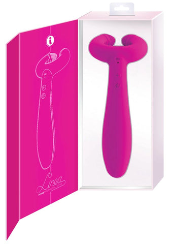 Icon Brands Linea Versa Rechargeable Pink Vibrator with Multiple Patterns - Rabbit Vibrators