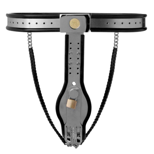 BDStyle Locking Steel Female Chastity Belt with Adjustable Restraint System - - Steel Sex Toys