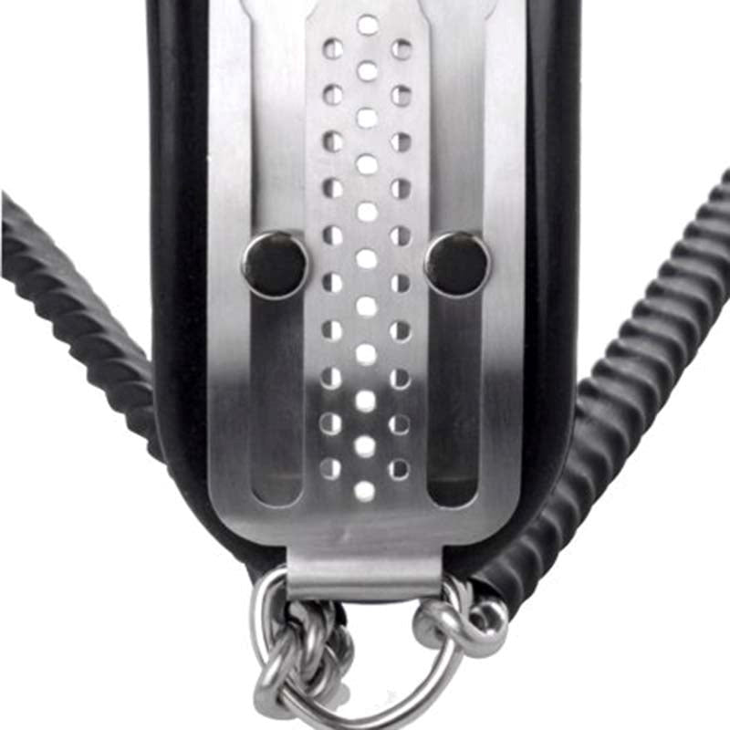BDStyle Locking Steel Female Chastity Belt with Adjustable Restraint System - - Steel Sex Toys