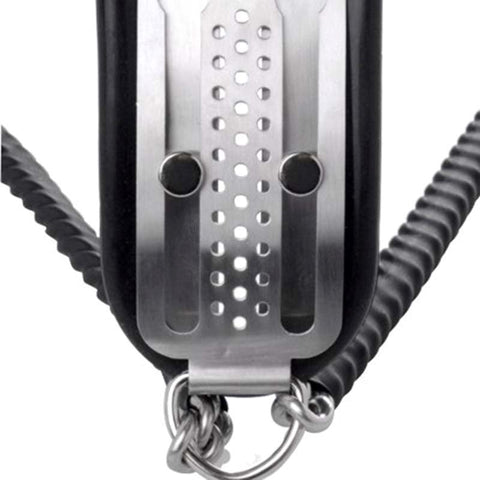 BDStyle Locking Steel Female Chastity Belt with Adjustable Restraint System - Steel Sex Toys