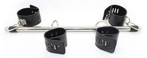 BDStyle Locking Wrist and Ankle Spreader Bar with Cuffs Metal Restraint - Spreaders and Hangers