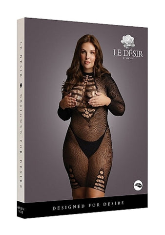 Shots Toys Long Sleeve Fishnet Dress Seductive Fishnet Mini Dress - Bras and Bra Sets