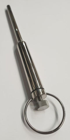 Hells Couture Loretta Vibrating Steel Urethral Wand CRing for Winners - Penis Plugs