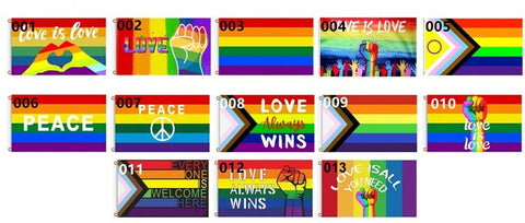 BDStyle Love & Peace Gay Pride Flag Medium Durable Rainbow Pride Display - Party Gifts and Novelties