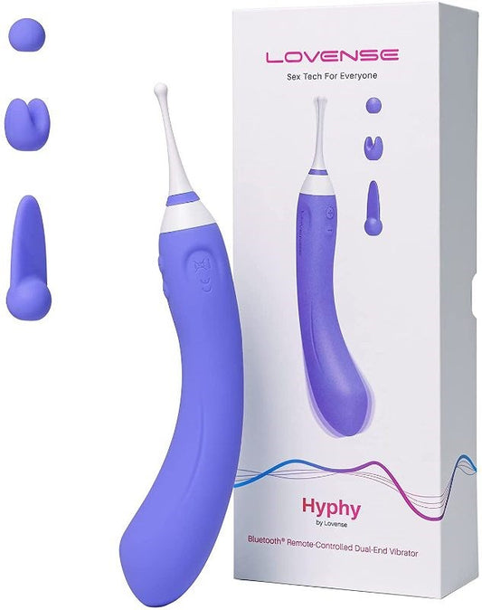 Lovense Hyphy Bluetooth Dual End G Spot Vibrator with App Control - - Clit Ticklers and Pulsators