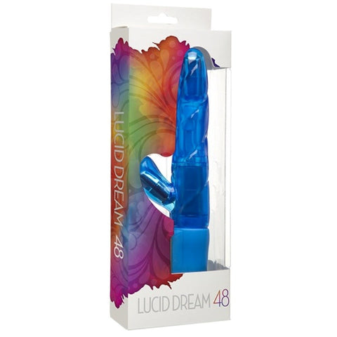 Doc Johnson Lucid Dream No. 48 Rabbit Vibrator Squirmy Blue Dual Stimulation - Rabbit Vibrators