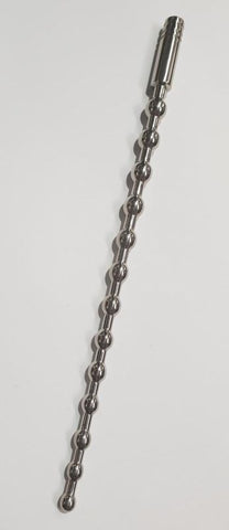Hells Couture Lucky 13 Beaded Penis Plug with 13 Ascending Steel Beads - Penis Plugs