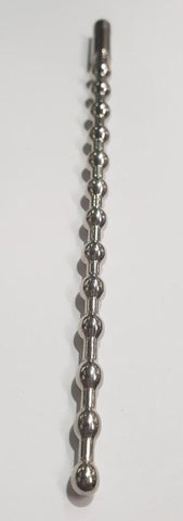 Hells Couture Lucky 13 Beaded Penis Plug with 13 Ascending Steel Beads - Penis Plugs