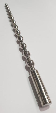 Hells Couture Lucky 13 Beaded Penis Plug with 13 Ascending Steel Beads - Penis Plugs