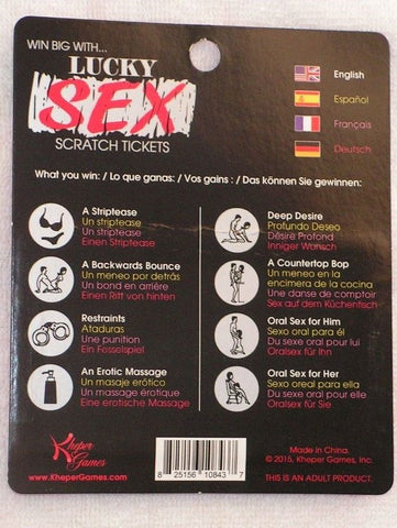 Kheper Games Lucky Sex Scratch Tickets Romantic Game - Sex Games, Coupons and Tricks