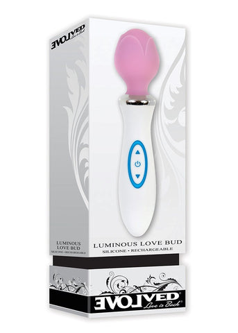 Evolved Luminous Love Bud Rechargeable Vibrating Body Wand with LED Flower - Waterproof Vibrators