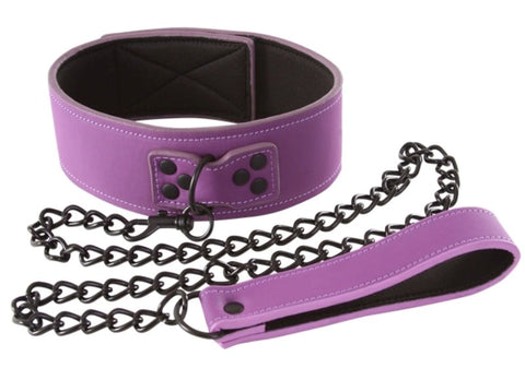 NS Novelties Lust Bondage Collar Purple Adjustable Vinyl BDSM Collar - Collars and Leads