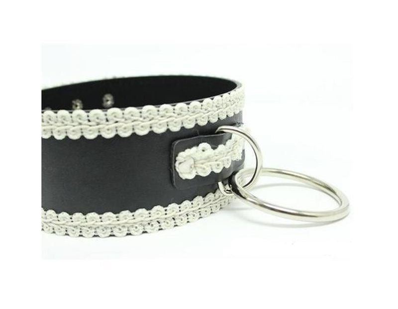 BDStyle Lustful Studded and Laced Collar Heavy BDSM Restraint Collar - Collars and Leads