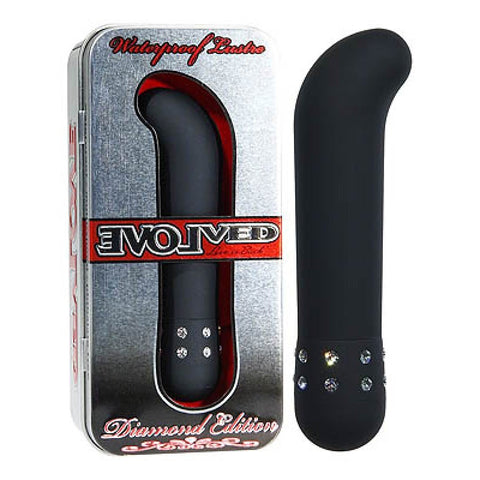 Evolved Lustre Diamond Edition Black Bullet Vibrator with Jeweled Controls - Waterproof Vibrators