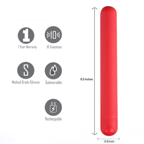 Maia Toys Maia Abbie XL Bullet 10 Functions Waterproof USB Rechargeable Vibrator - Bullet Vibrators