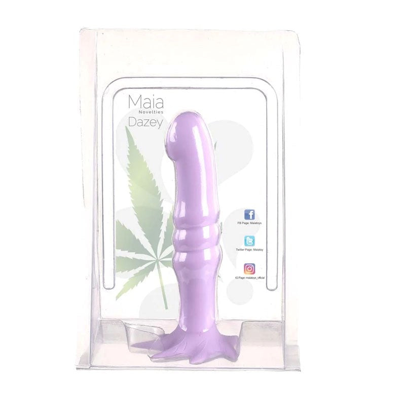 Maia Toys Maia DAZEY 420 Silicone Dildo Purple with Suction Cup Base - - Non-Realistic Dildos