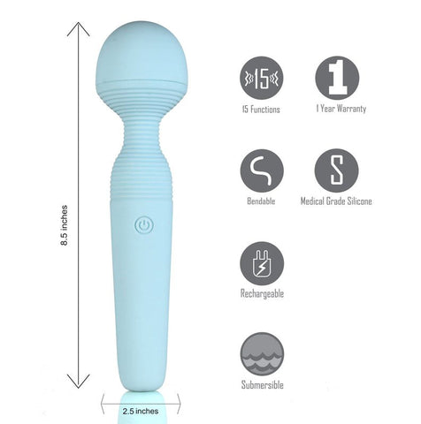 Maia Toys Maia Grace Rechargeable Pleasure Wand Bendable 15 Functions - Body Wands
