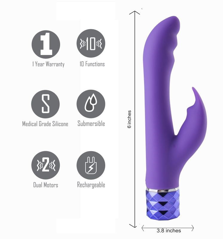 Maia Toys Maia Victoria USB Rechargeable Dual Motor Vibrator - - Rabbit Vibrators