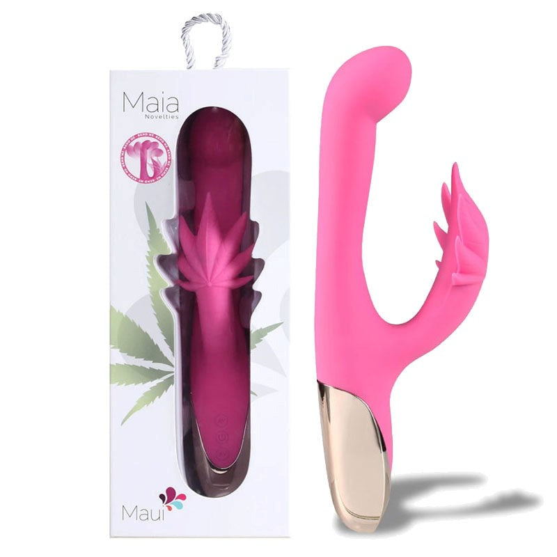 Maia Toys Maia Maui 420 Rechargeable Vibrator with Pot Leaf Design - - Rabbit Vibrators