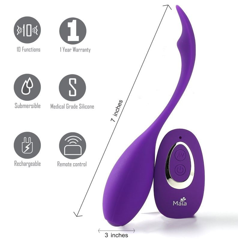 Maia Toys Syrene Wireless Rechargeable Bullet Vibrator with Remote Control - - Bullet Vibrators