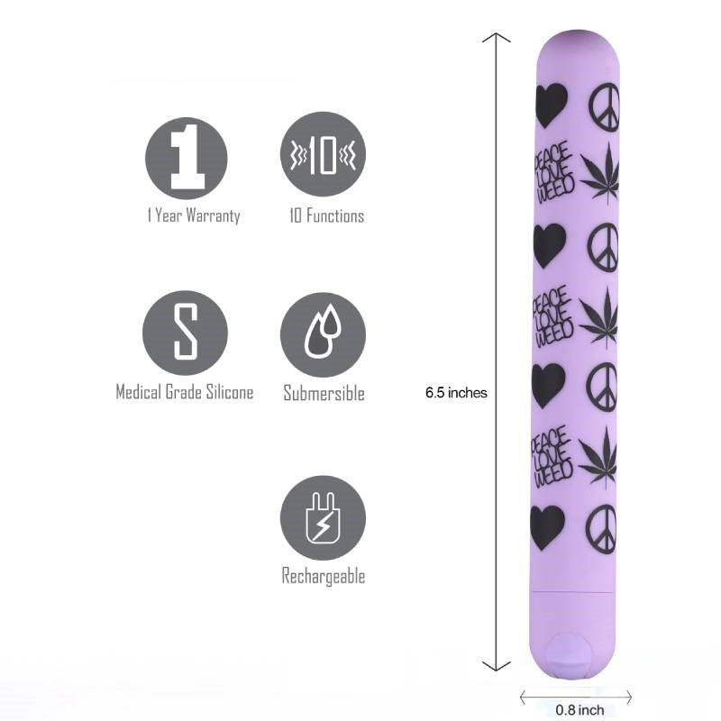Maia Toys Unity XL Peace Print Waterproof Bullet Vibrator 10 Functions - - Bullet Vibrators