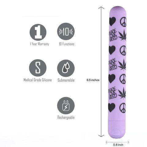 Maia Toys Unity XL Peace Print Waterproof Bullet Vibrator 10 Functions - Bullet Vibrators