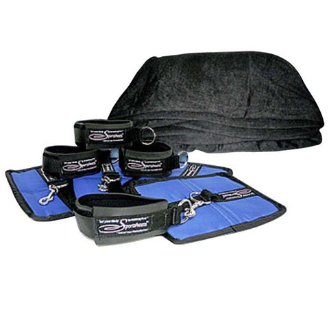 Manbound Hardcore Sportsheet - Secure Cuffs and Padded Restraint Set - Cuffs and Restraints