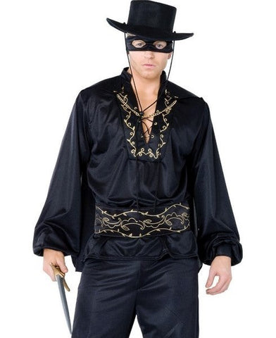 Leg Avenue Masked Spanish Hero Costume 4 Piece Set with Cape and Mask - Fancy Dress Ups