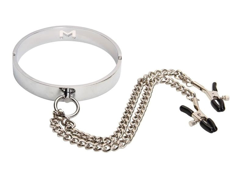 BDStyle Master Metal Collar with Peg Clamps BDSM Restraint System - Collars and Leads
