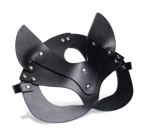 XR Brands Master Series Naughty Kitty Cat Mask Premium Vegan PU Leather - Masks And Blindfolds