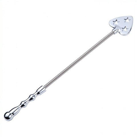 BDStyle BDSM Metal Heart Shaped Flogger with Bendable Shaft Design - Whips And Crops