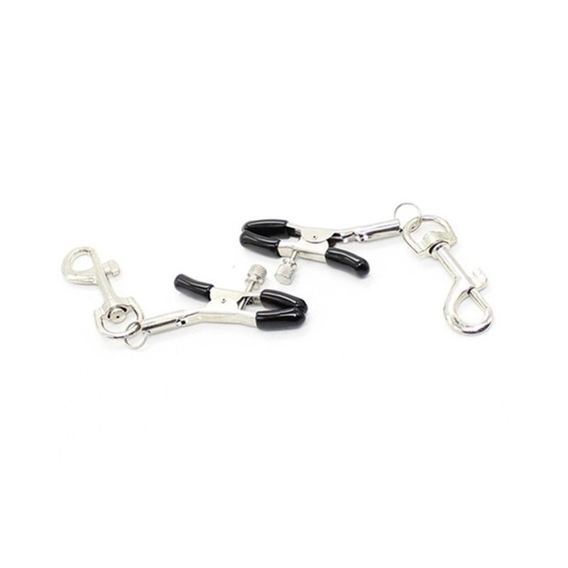 BDStyle Metal Nipple Clamp With Leash Clips Adjustable Pressure Control - - Breast and Nipple Toys
