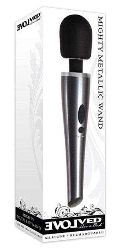 Evolved Mighty Metallic Pleasure Wand - 5-Year Warranty - - Body Wands
