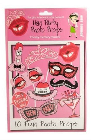MDI Australia Miss Naughty Hen Party Photo Props 10 Piece Set - Sex Games, Coupons and Tricks