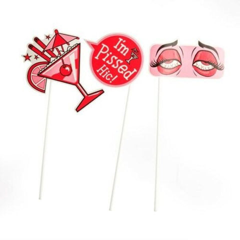 MDI Australia Miss Naughty Hen Party Photo Props 10 Piece Set - Sex Games, Coupons and Tricks