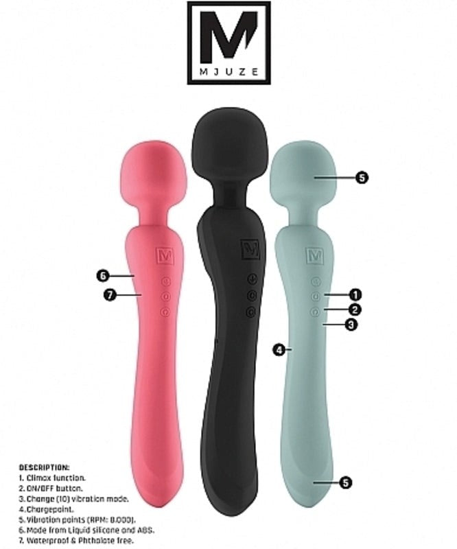 Shots Toys Mjuze Flowing Vibrating Silicone Massager Dual Motors 10 Speeds - - Waterproof Vibrators