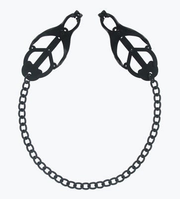 XR Brands Monarch Noir Nipple Vice Black Premium Stainless Steel Clamp - Breast and Nipple Toys