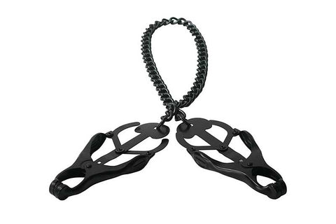 XR Brands Monarch Noir Nipple Vice Black Premium Stainless Steel Clamp - Breast and Nipple Toys