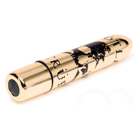 Love Honey Motley Crue Classic Skull 10 Function Bullet Vibrator Gold - Personal Massagers