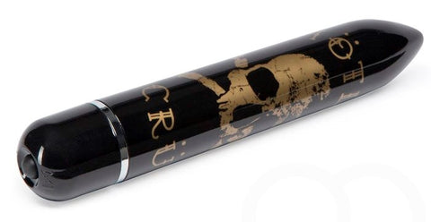 Love Honey Motley Crue Classic Skull 7 Function Vibrator Black - Waterproof Vibrators