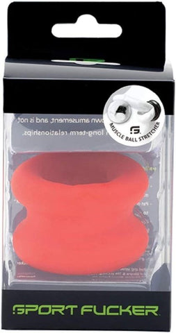 Sport Fucker Muscle Ball Stretcher Red Silicone Ball Weight - Ball and Cock Toys